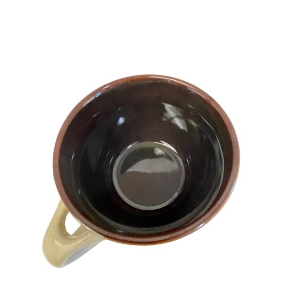 Brown Multi Stoneware Mug Cup Earthenware Pottery Art Soup Bowl 10oz 3 1/3" 4 1/ - Picture 8 of 9